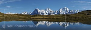 P006717b: Panoramafoto Spiegelung von Eiger, Mönch und Jungfrau