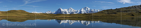 P006717c: Panorama Spiegelung mit Eiger, Mönch und Jungfrau