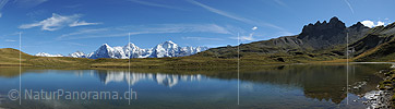 P006719: Panoramabild Spiegelung mit Eiger, Mönch und Jungfrau
