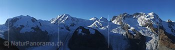 P006752b: Panorama Monte Rosa, Liskamm, Castor, Pollux und Zermatter Breithorn