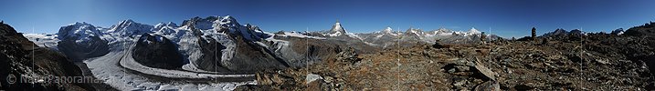 P006758: Panorama vom Gornergrat mit Matterhorn und Monte Rosa Massiv