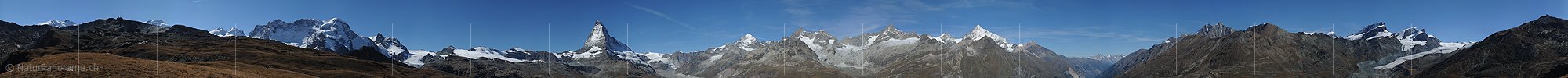 P006763b: 360° Gigapixel Panoramabild Zermatter Viertausender