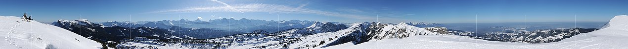 P007233: Panoramabild Winterlandschaft vom Gipfel der Sieben Hengste (Sibe Hängste)
