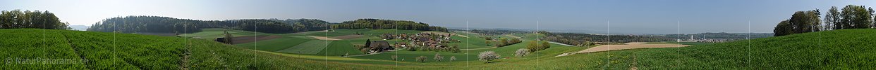 P007408: Panorama Bauerndorf in Kulturlandschaft