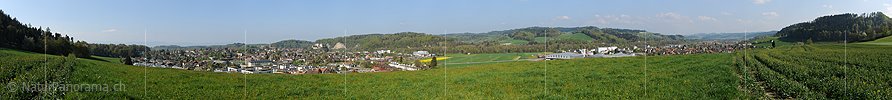 P007421: Panoramabild Oberburg und Burgdorf (Emmental)