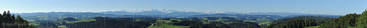 P007563: Panoramabild Emmental und Berner Alpen von der Lueg