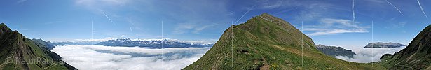 P007717: 360° Panoramafoto Nebelmeer von der Ällgäulücke (Brienzergrat)