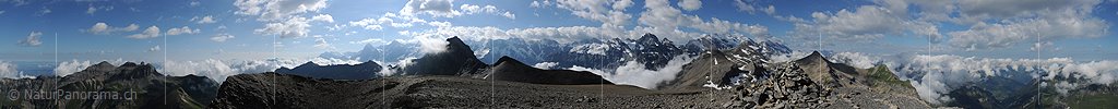 P007967: Gipfelpanorama Chilchflue (Jungfrauregion)
