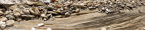 P008018: Panorama fine gravel on rock band
