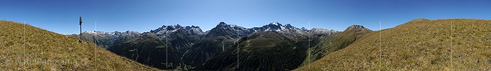 P008391: Gipfelpanorama Breithorn Kreuz (Binntal)