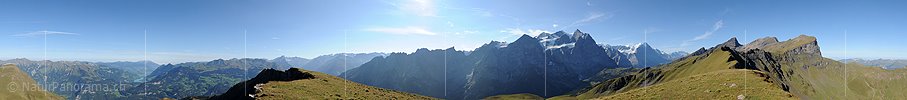 P008503: Gipfelpanorama Grindelgrat (Rosenlaui, Reichenbachtal)