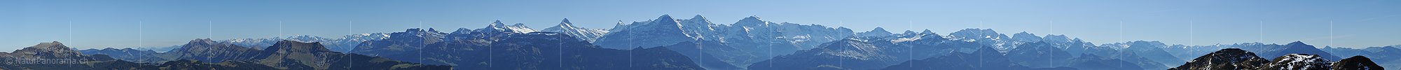 P008668a: Langes Panoramafoto Berner Alpen vom Gemmenalphorn