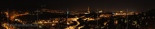 P009184: Panoramabild Bern vom Rosengarten (Nachtaufnahme)
