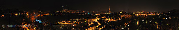 P009185: Panorama Bern vom Rosengarten (Nachtaufnahme)