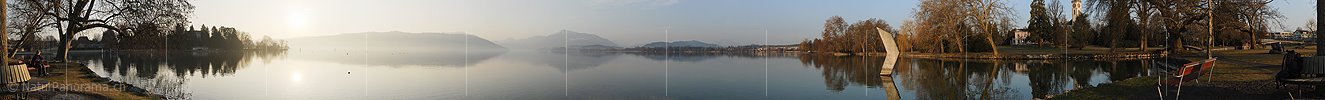 P009191: Panoramabild Morgenstimmung am Zugersee