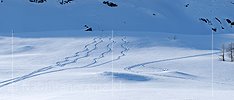 P009211: Panoramabild Skispuren (Aufstieg und Abfahrt)