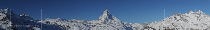 P009234h: Hochauflösendes Panoramafoto Matterhorn im Winter (Schneebedeckt)