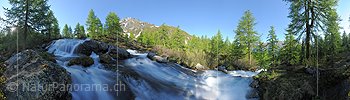 P009892: Panoramafoto Wasserfall in intakter Natur
