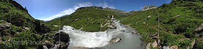 P010137: 360° Panoramaic image Mountain creek in natural landscape (long exposure)