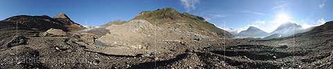P010366: 360° Panorama Griesgletscher (Vorfeld und Gletscherzunge, Stand 8.2012)