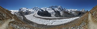 P010547: Panoramabild Gornergletscher und Zermatter Viertausender