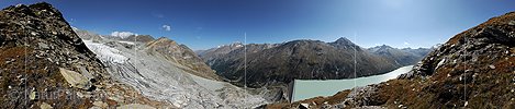 P010586: 360° Panoramafoto Allalingletscher und Stausee Mattmark (Stand 9.2012)