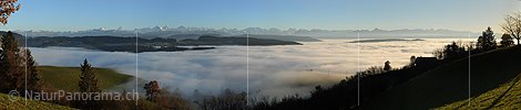 P010955: Panoramabild Im Emmental über dem Nebelmeer