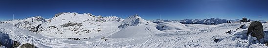 P012221: 360° Panoramabild Grosser Aletschgletscher von der Moosfluh (Aletscharena)