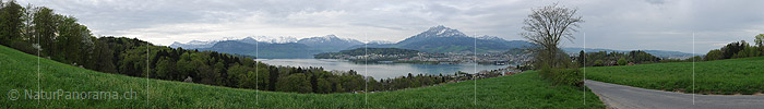 P012394a: Panoramabild Stadt Luzern und Pilatus
