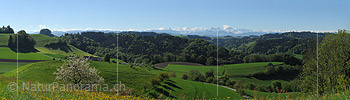 P012564: Panoramafoto Wynigen Berge und Berner Alpen