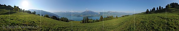 P012773: Hochauflösendes 360° Panorama Berner Alpen, Niesen und Thunerseeregion