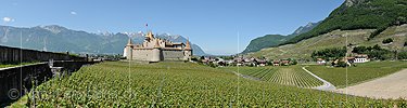 P012884: Panoramafoto Rebberge und Schloss Aigle