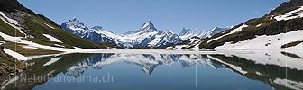 P013032a: Panorama Spiegelung der Berner Alpen im Bachalpsee (Grindelwald)