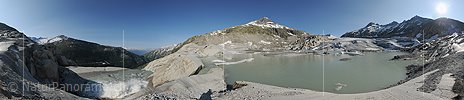 P013105: 360° Panoramafoto Gletscherrandsee am Rhonegletscher (Stand 7.2013)
