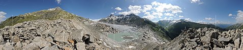 P013202: 360° Panoramafoto Rhonegletscher von der Westmoräne (Stand 7.2013)