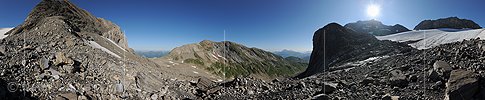 P013334: 360° Panoramabild Gletschervorfeld Chilchligletscher