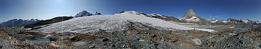 P013374: 360° Gigapixel Panoramafoto Oberer Theodulgletscher und Matterhorn (Stand 8.2013)