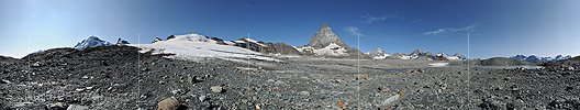 P013376: 360° Gigapixel Panoramafoto Karge Landschaft am Fuss des Matterhorns