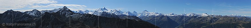 P013628b: Panoramafoto Walliser Alpen vom Illhorn