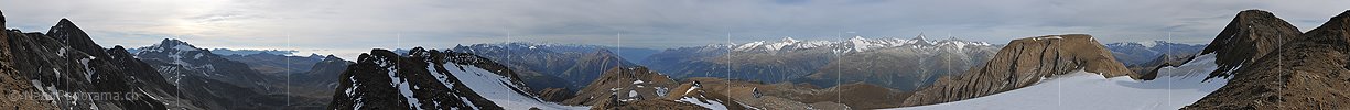 P013703: 360° Gipfelpanorama Unter Rappehorn (Binntal)