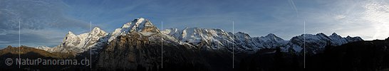P013781: Panorama der Berner Hochalpen im Abendlicht