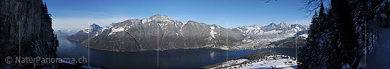 P014145: Panoramafoto Seelisberg, Vierwaldstättersee und Schwyz