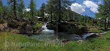 P014691: Panoramafoto Bergbach mit Wasserbecken in Naturlandschaft