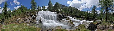 P014695c: 360° Panoramafoto Wasserfall in Naturlandschaft (Langzeitbelichtung)