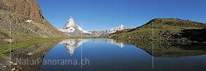 P014802: Panoramafoto Matterhorn und Riffelsee (Spiegelung)