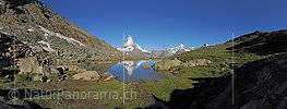 P014804: Panoramafoto Spiegelung des Matterhorns im Riffelsee