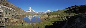 P014804b: Panoramafoto Spiegelung des Matterhorns im Riffelsee