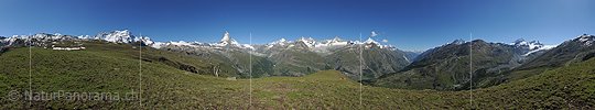 P014807: 360° Panorama Matterhorn und Zermatter 4000er