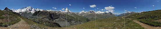 P014813: 360° Panoramafoto Matterhorn und Zermatter 4000er vom Riffelberg