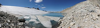 P015094: Panoramafoto Eisschollen auf Gletschersee